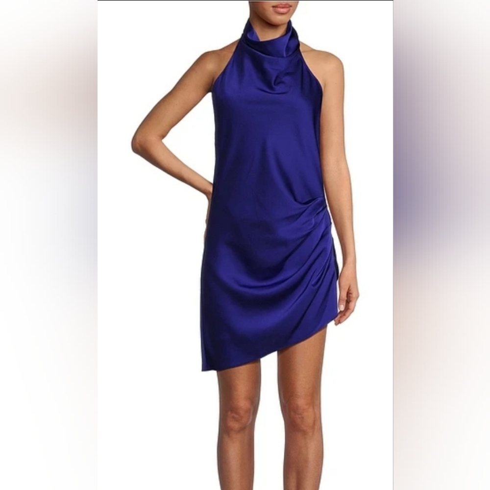 NWT Gianni Bini Peyton Satin Mini Sheath Dress: Color- Cobalt: Size- 8‎